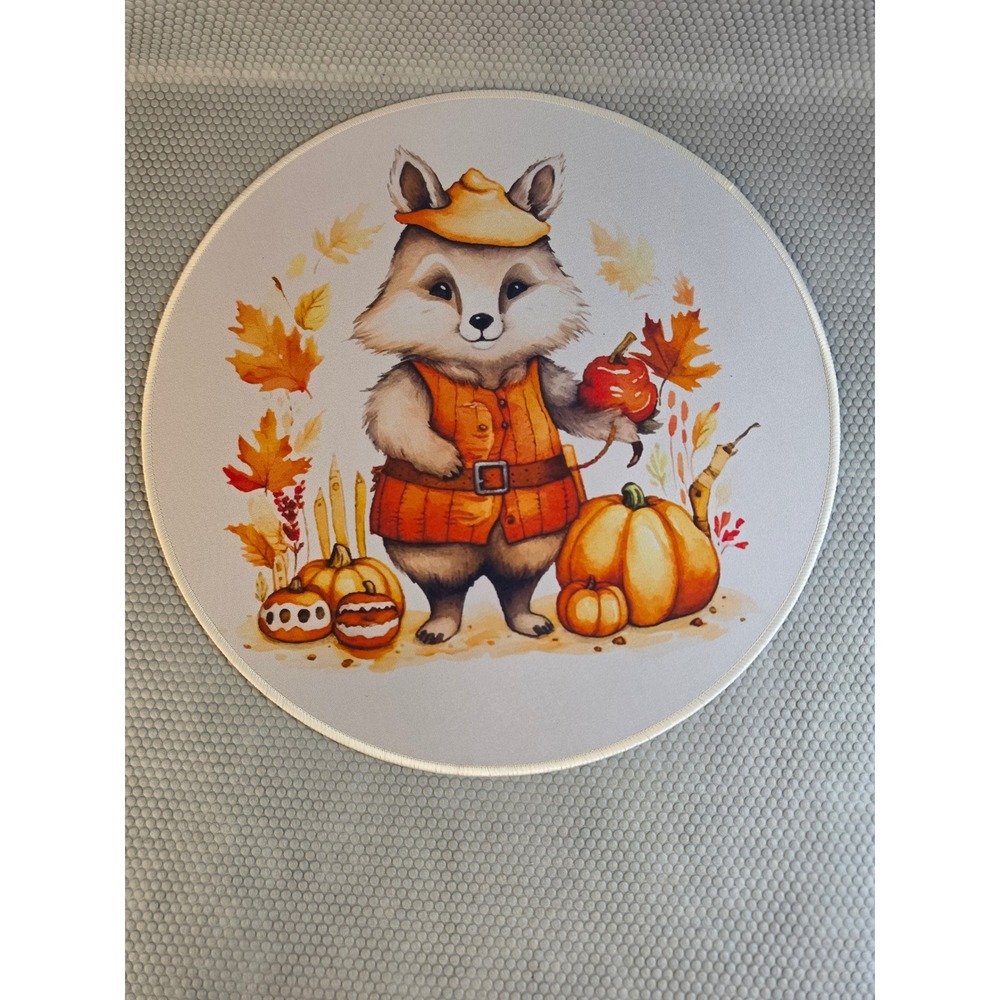 Set of 6 Fall Harvest Round Placemats Pumpkins Gnomes Autumn Table Decor - Picture 5 of 7